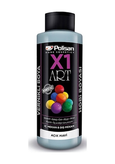 Polisan X1 Art Vernikli Hobi Boyası Açık Mavi 120 ML