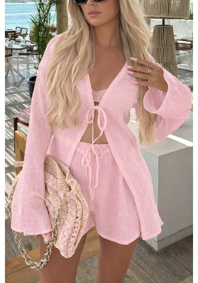 Cool Tarz Kadın Yazlık Müslin Takım Şortlu Hafif Ve Nefes Alan İkili Set Toz Pembe Toz Pembe Cool Tarz Kadın Yazlık Müslin Takım Şortlu Hafif Ve Nefes Alan İkili Set Toz Pembe Toz Pembe