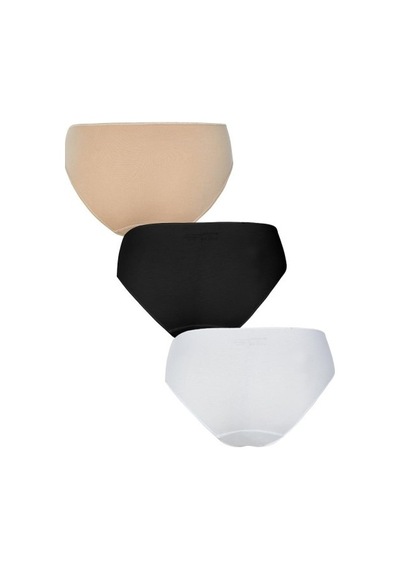 Blackspade Kadın Slip Külot 3lü Paket Essential 1574 - Beyaz Ten Siyah Beyaz - Ten Rengi - Siyah