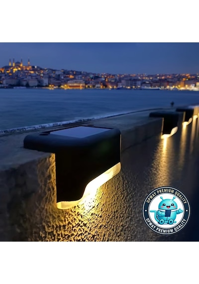 Upway 4 Lü Güneş Enerjili Merdiven Ve Bahçe Duvar Lambası Ip45 Su Geçirmez Led Aydınlatma