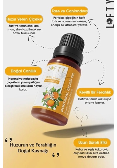 Lofty Portakal Çiçeği Saf Uçucu Yağ 10ml -%100 Doğal Esansiyel Yağ Buhurdanlık, Difüzör Ve Oda Kokusu İçin Ferahlatıcı Etki Diğer