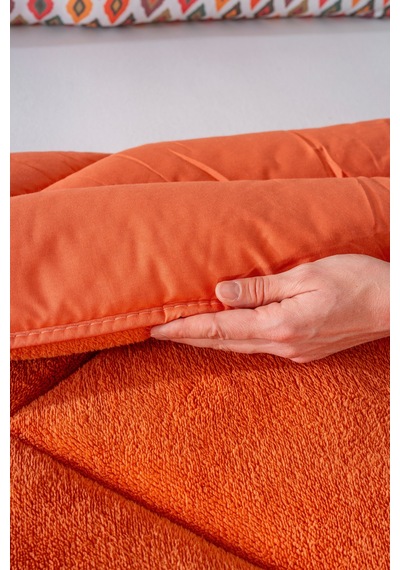 Rivaistanbul Kiremit Loura Çift Kişilik Çift Taraflı Lüx Wellsoft Yorgan 195x215 Cm Kiremit