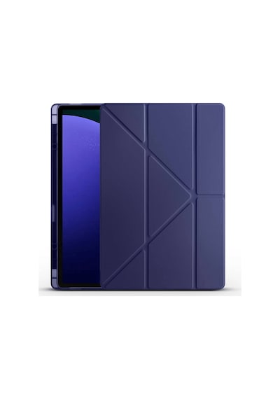 Fuchsia Galaxy Tab S11 Ultra Uyumlu Kalem Bölmeli Tri Folding Kılıf Kapaklı Kılıf