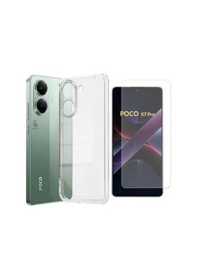Xiaomi Poco X7 Pro Uyumlu Kılıf Esnek Silikon Telefon Kılıfı Ve Temperli Cam Ekran Koruyucu