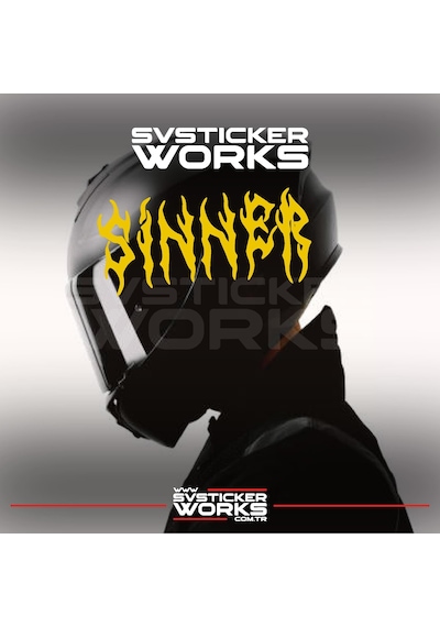 Sinner Kask Sticker Tüm Kasklar Uyumlu Tek Yön 1 Adet Sarı