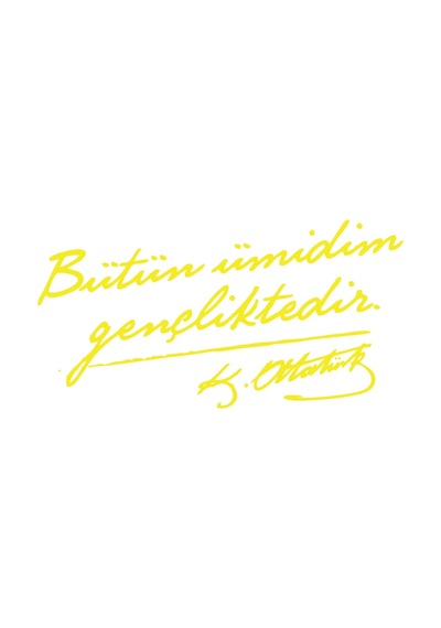 Bütün Ümidim Gençliktedir Araba Sticker 17x17 Cm Sarı