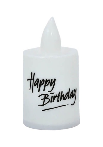 Happy Birthday Pilli Led Mum. 6.00 CM X 3.50 CM - Beyaz