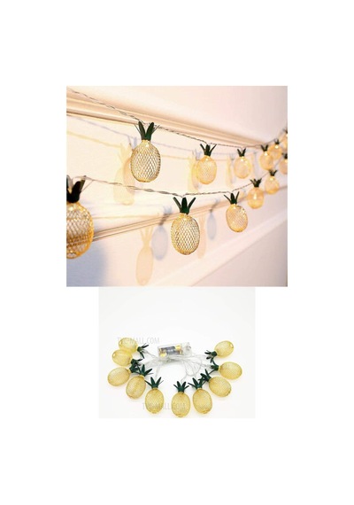 2m 10 Led Pilli 2 Kademeli Ananas Led Işık Çok Renkli
