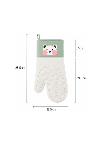 En Çok Tercih Edilen Sevimli Panda Desenli Silikon Mutfak Eldiveni,28,5 Cm,ısıya Dayanıklı, Kaymaz, Su Geçirmez Silikon Tutacak, Mutfak-fırın Eldiveni Beyaz