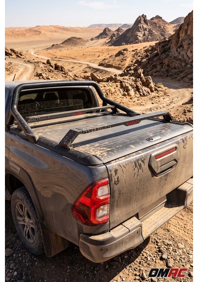 Toyota Hilux 2015-2026 Uyumlu Araca Özel Dakar Kasa Üstü Ara Atkı  Rollbar İçin Siyah 130-177 2 Parça