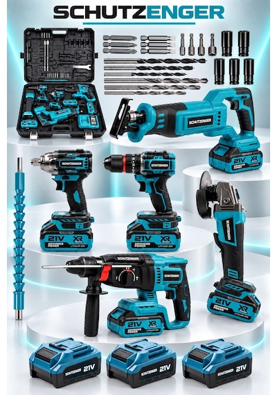 5 Makina 3 Akülü Şarjlı Darbeli Hilti Taşlama-somun Sökme Sıkma-matkap-tilki Kuyruğu Mavi 6011