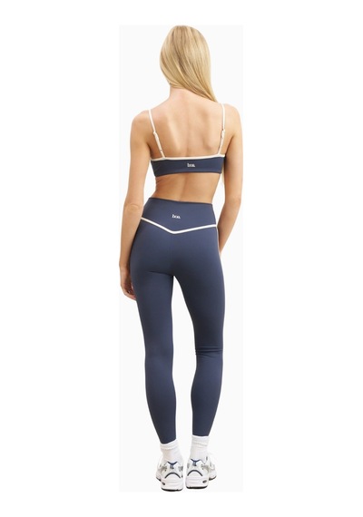 Because Of Alice Base Contrast Trim Leggings Yüksek Bel Şekillendirici Kadın Tayt Mavi