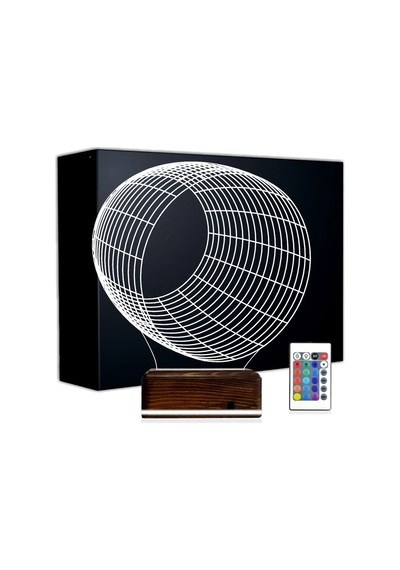 Luvivia Geometrik Dekoratif 3d Lamba - Masa Gece Lambası V12 Şeffaf