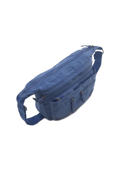 Baginn Klinkır Kadın Postacı Çanta Çok Cepli Çapraz Askılı Mavi