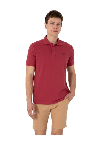 U.S. Polo Assn. Erkek Regular Fit Polo Yaka Basic T-shirt Vişne