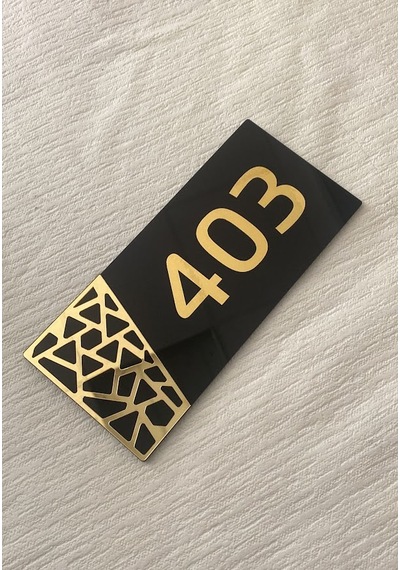 Siyah & Gold Pattern Seri Kapı Numarası