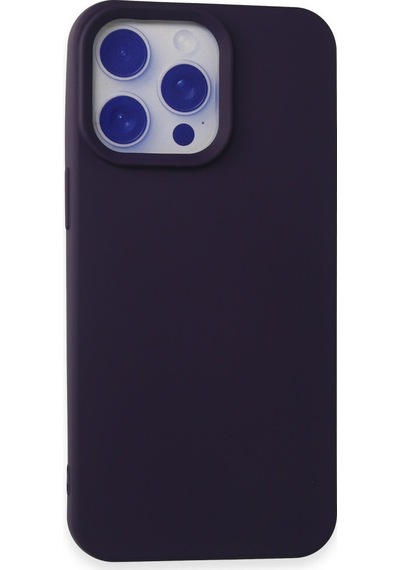 Apple Uyumlu iPhone 15 Pro Max Uyumlu Kılıf Nano İçi Kadife Silikon - Mor