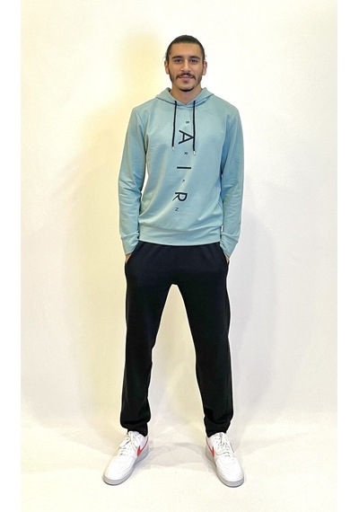 Süperlife Erkek Kapşonlu Regular Fit Air Baskılı İnce Sweatshirt Spr22sw162 Su Yeşili