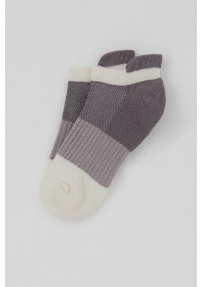 Defne Baby Kız Çocuk Spor Patik Çorap Blok Desenli 5-12 Yaş, Gri