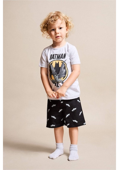 Defacto Batman Lisanslı 2li Pijama Gri Melanj Takımı Erkek Bebek H8147a526hsgr400 Gri-gr400