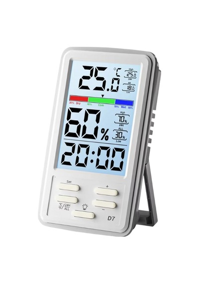 Loyka D7 Sıcaklık Ve Nem Ölçer Saat Göstergesi Arka Işıklı Ekran