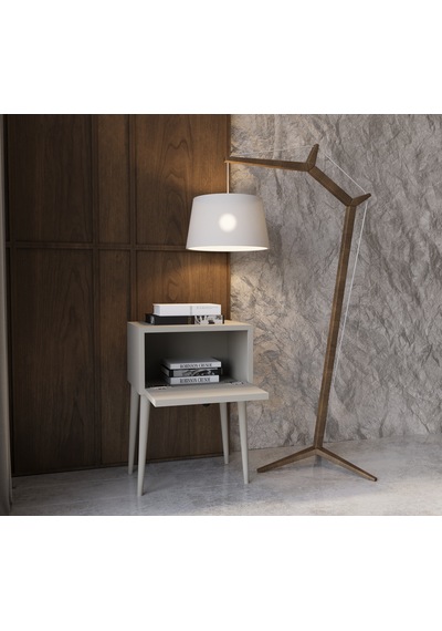 Enwood Canopus Mdf Kum Taşı Rengi Ahşap Ayaklı Tek Kapaklı Komodi