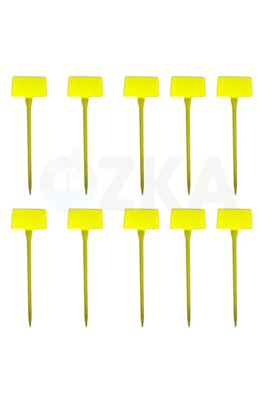 Sarı Bitki Fidan Etiketi 10 Lu Set 33x10 Cm Plastik Fide Tanıma Etiketi 10 Adet