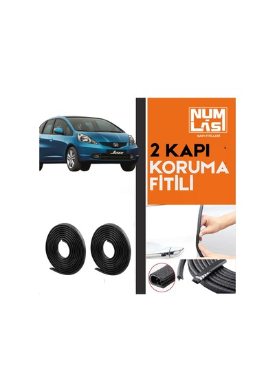 Honda Jazz 2008-2012 İki Kapı Koruma Fitili Siyah Renk Numlas-a Kalite-nm2864