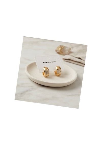 316l Çelik Gold Renk Kalın Halka Tasarım Model Küpe Tj-bkp12042 Evimdeyokyok