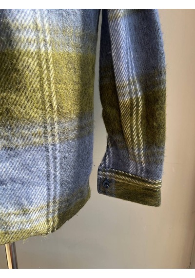 Unisex Jakarlı Oversize Yeşil Gömlek Yeşil