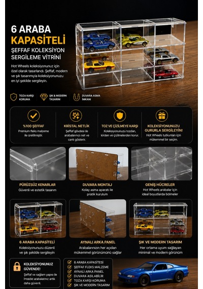 6 Araç Kapasiteli Şeffaf Fleks Koleksiyon Standı