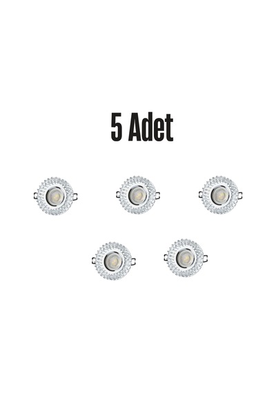 Ct-6569 Menekşe Cam Spot Ampülsüz 5 Adet Beyaz