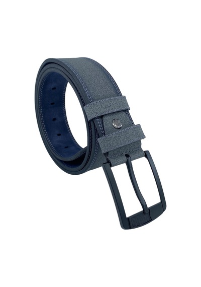 Süzer Deri Gri Suni Deri Çift Dikişli 4.5 Cm. Genişlik Unisex Spor Kemer - 4515-11 Gri