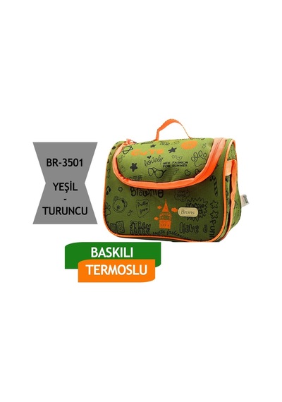 Baskılı Beslenme Çantası Yeşil Br-3501 Yeşil
