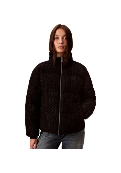 Calvin Klein Lv044e516g Aop Mid Weight Down Puffer Kadın Mont Siyah