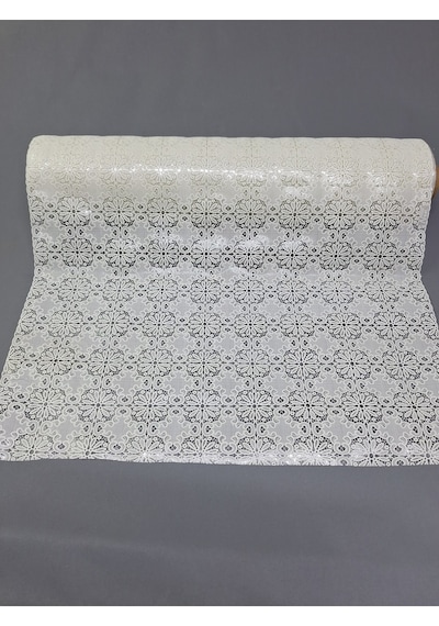 Pvc Küpür Dantel Raf Ve Dolap Örtüsü Runner Beyaz Kprhp075w 50 X 100