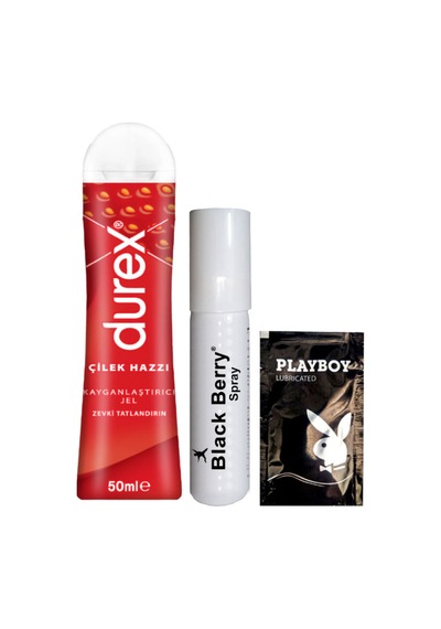 Durex Çilek Hazzı 50 Ml Jel + Black Berry Geciiktiricisprey + Hediye