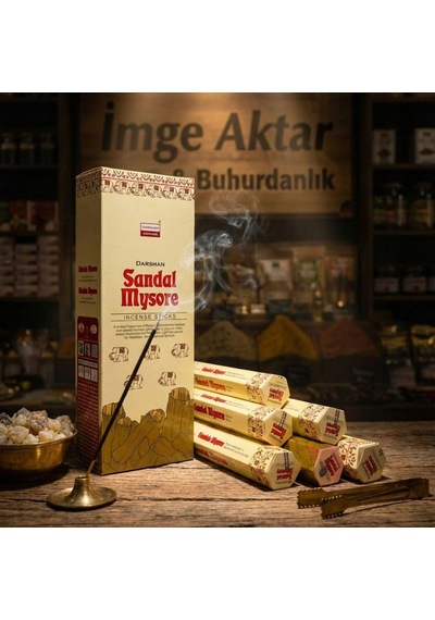 Darshan Sandal Mysore Mysore Sandalı Çubuk Tütsü 20'li Paket - Premium Odunsu Çok Renkli