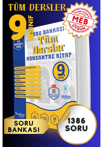 9.sınıf Tek Kitap Tüm Dersler Soru Bankası Konsantre - Maarif Model
