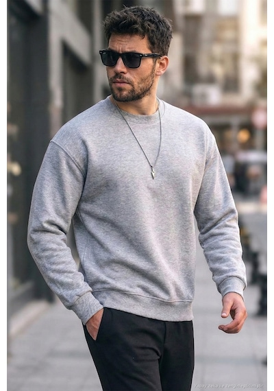 Buratti Regular Fit Bisiklet Yaka Pamuklu Içi Tüylü Yumuşak Şardonlu Erkek Sweat 5905255 Gri Melanj