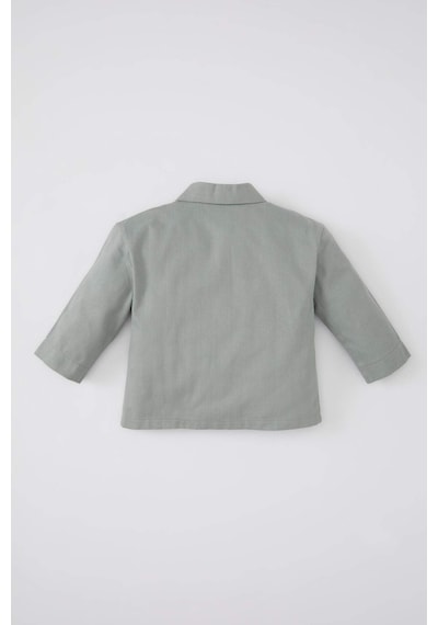 Defacto Kız Bebek Cepli Gabardin Uzun Kollu Gömlek B9654A524SPGN1102 Yeşil
