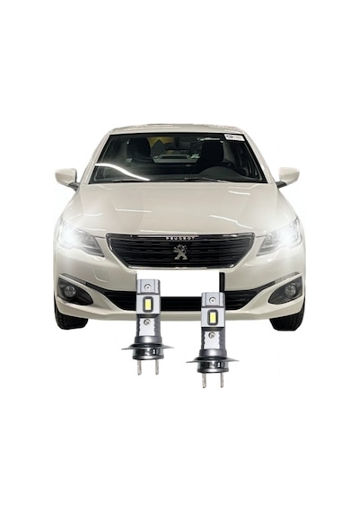 Peugeot 301 Led Xenon Kısa Far Ampulü Mini Led 2'li Set H7