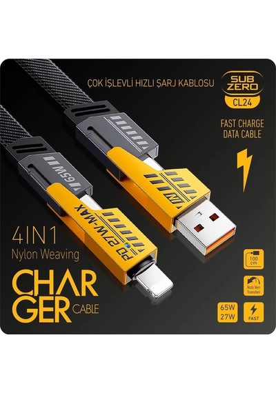 Buğz Tüm Telefonlara Uyumlu Cl24 Süper Hızlı 4 In 1 Sarj Kablosu