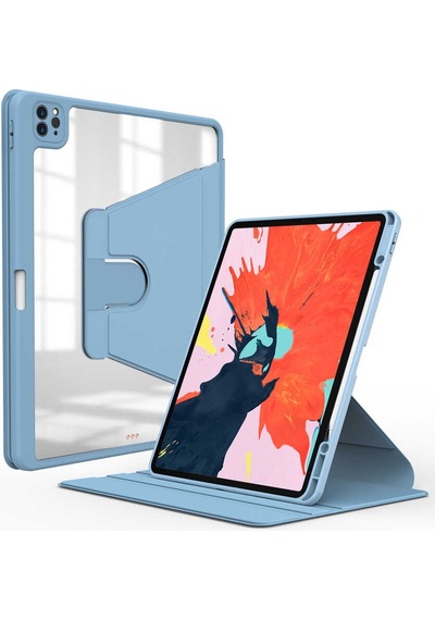 Apple Uyumlu iPad Pro 12.9 2020 4. Nesil Kılıf Dönebilen Kalem Bölmeli Standlı A2229 A2069 A2232 A2233 Nayn