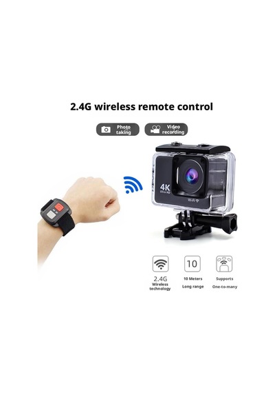 4k Ultra Hd Su Geçirmez Aksiyon Kamerası 16mp Wifi Spor Kamera, 170 Geniş Açılı Lens, 2.0 İnç Ekran, 2.4g Kablosuz Bilek Uzaktan Kumandalı, Bisiklet Ve Sualtı Dalış Seti Diğer