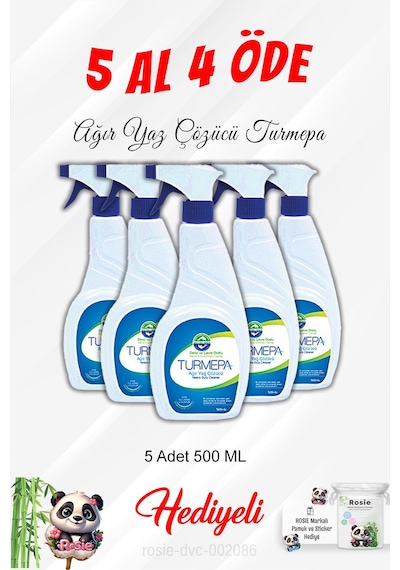 5 Al 4 Öde Ağır Yağ Sökücü Turmepa 500 Ml Ve Rosie Pamuk Tekli