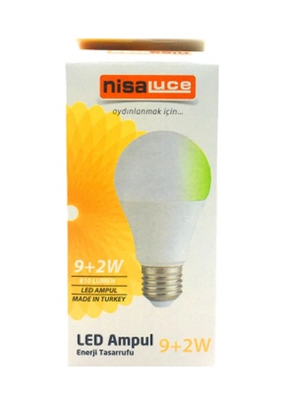 9+2w E27 Beyaz-yeşil Led Ampul Bx40