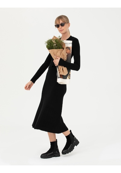Pierre Cardin Kadın Siyah Etek Triko 50276344-vr046 Siyah