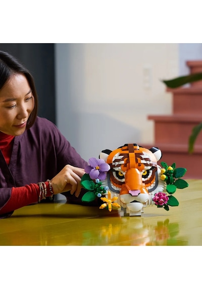 LEGO® Art Fauna Koleksiyonu – Kaplan 31217 - Yetişkinler için Çiçekli Dekoratif Model Yapım Seti (744 Parça)