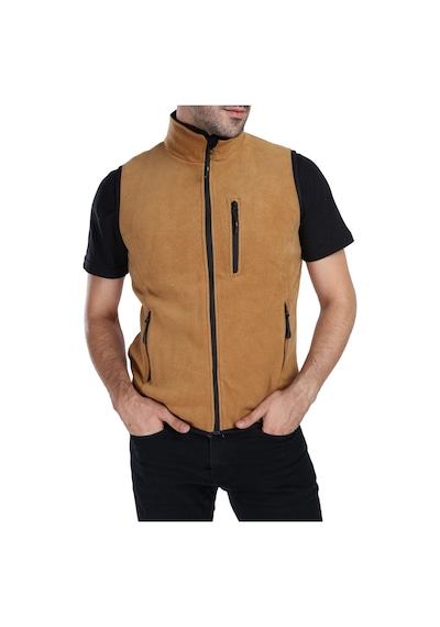 Ghassy Co. Erkek Çok Cepli Koyu Haki Polar Yelek 538711625